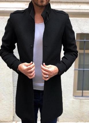 Теплое кашемировое мужское пальто на подкладке с синтепоном качественное до 0 деловое8 фото