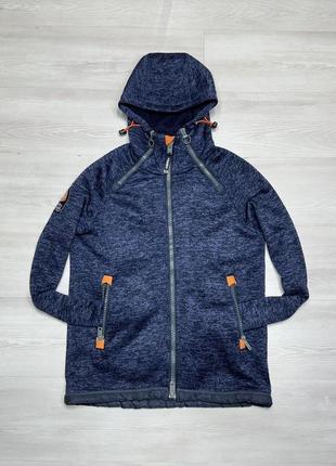 Superdry брендова чоловіча фірмова тепла флісова на хутрі кофта куртка з капюшоном