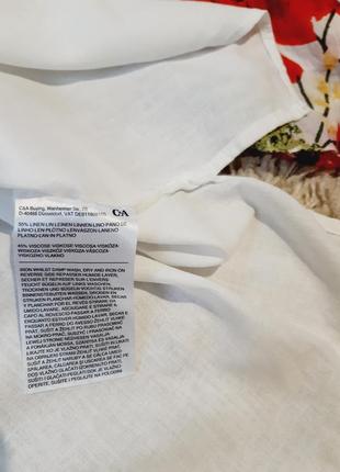 Базовая белая льняная рубашка свободного кроя, c&amp;a, p. 42-487 фото