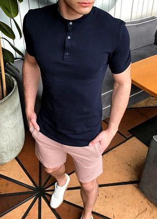 Мужская футболка поло тёмно-синяя pobedov moment