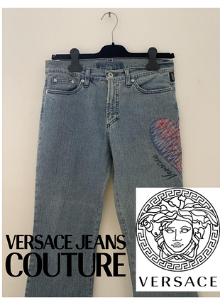 Джинси жіночі versace jeans couture vintage вінтаж 2000s y2k середня посадка розмір s-m
