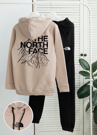 Зимний качественный мужской комплект худи и штаны в стиле тн tnf the north face стильный костюм на флисе2 фото