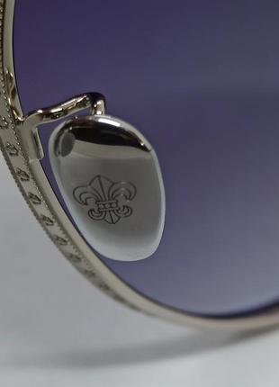 Chrome hearts очки капли мужские солнцезащитные серый градиент в серебристой металлической оправе6 фото