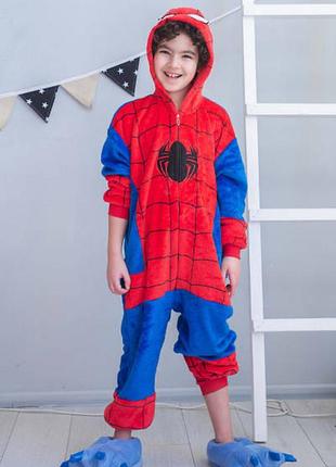 Пижама кигуруми детская bearwear человек паук xl 135 - 145 см красно-синий2 фото
