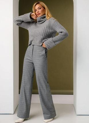 Елегантні стильні брюки-палаццо з вмістом вовни  42-52 р.🥦⚗💙3 фото