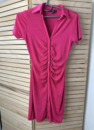 Платье розовое женское короткое в утяжеление6 фото