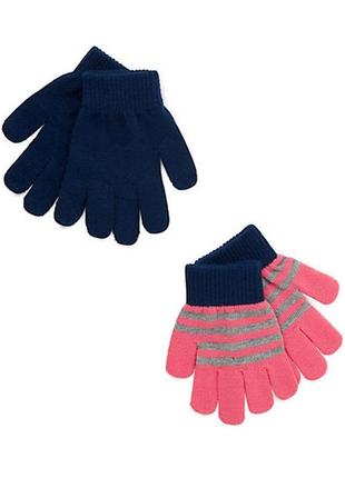Трикотажні рукавички marks&spenser на дівчинку - 2 пари1 фото