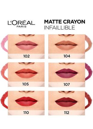 Помада-карандаш 
l'oreal paris matte lip crayon2 фото