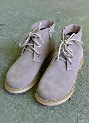 Ботинки замшевые на шнурках, демисезонные, зимние3 фото