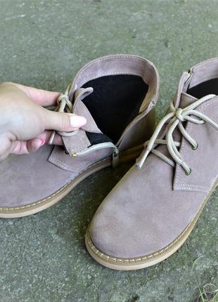 Ботинки замшевые на шнурках, демисезонные, зимние5 фото