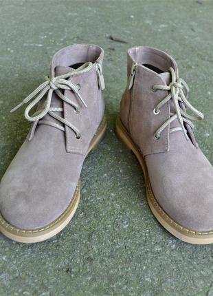 Ботинки замшевые на шнурках, демисезонные, зимние2 фото