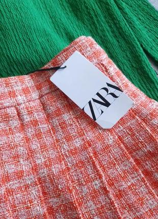 Твидовая мини юбка плиссе zara6 фото