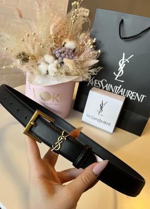 Жіночий шкіряний базовий класичний ремінь в стилі ysl yves laurent