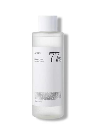 Заспокійливий тонер для обличчя anua heartleaf 77% soothing toner 250 мл