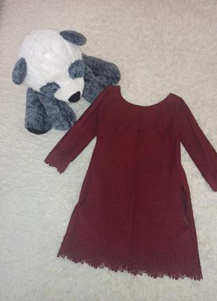 Стильное женское платье, новогоднее платье, теплое платье. бардовое платье. шерстяное платье. 6