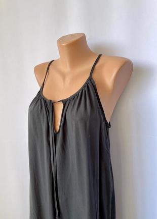 H&m черный сарафан платье вискоза свободный крой4 фото