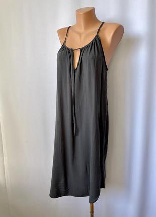 H&m черный сарафан платье вискоза свободный крой2 фото