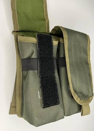 Підсумок під 4 магазина олива зі стрічкою molle на 4 магазина