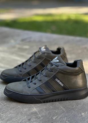 Чоловічі черевики adidas шкіра натуральне хутро2 фото