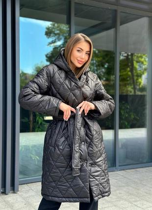 🛍️ жіноче зимове стьобане пальто на синтепоні3 фото