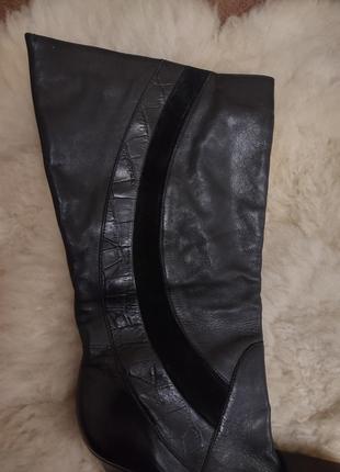 Красивые черные кожаные сапоги на каблуке,403 фото