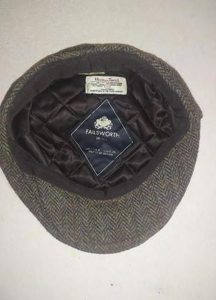 Кепка плоская failsworth  harris tweed, шерсть, жиганка, р. 59.5 фото