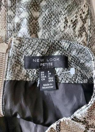Новая юбка с змеиным принтом кожзам, размер xs3 фото