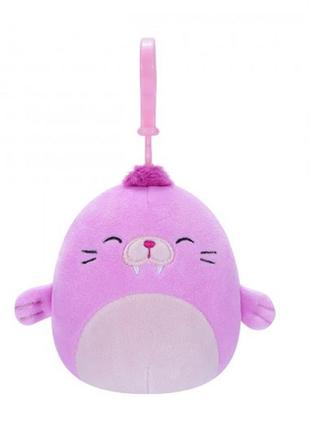 М'яка іграшка на кліпсі squishmallows – морж пепе (9 cm)