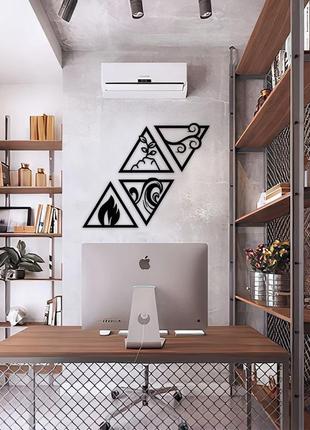 Настенный декор сборный из дерева панно на стену max woody "четыре элемента природы" 4...