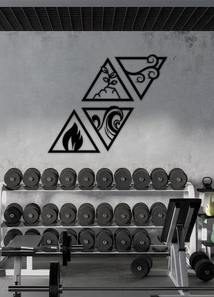 Настенный декор сборный из дерева панно на стену max woody "четыре элемента природы" 4...