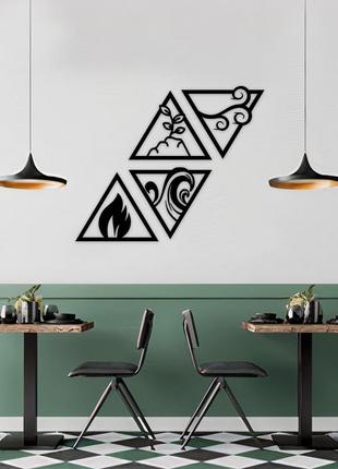 Настенный декор сборный из дерева панно на стену max woody "четыре элемента природы" 4...