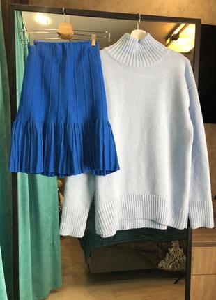 Идеальна на скидке юбка плиссе вязаная трикотаж волан рюша