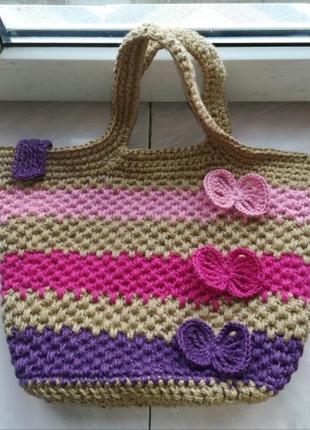 Вязанная пляжная сумка