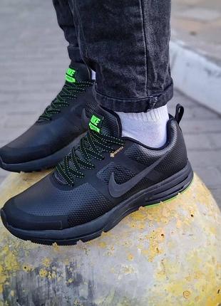 Мужские кроссовки nike pegasus 30 black green зима / smb