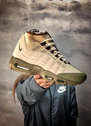 Мужские кроссовки nike air max 95 sneakerboot beige зима / smb