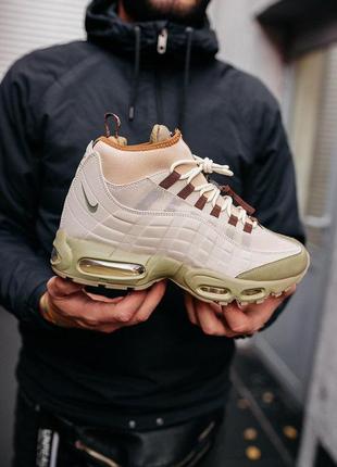 Мужские кроссовки nike air max 95 sneakerboot beige зима / smb6 фото