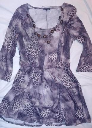 Леопардовый принт,платье-туника,48-54разм,elle louise.1 фото