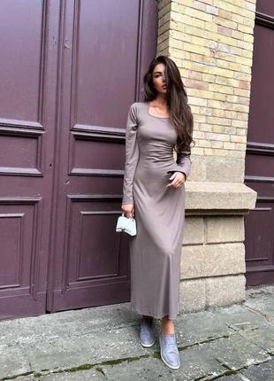 Жіноча сукня максі в рубчик 🍂must have3 фото