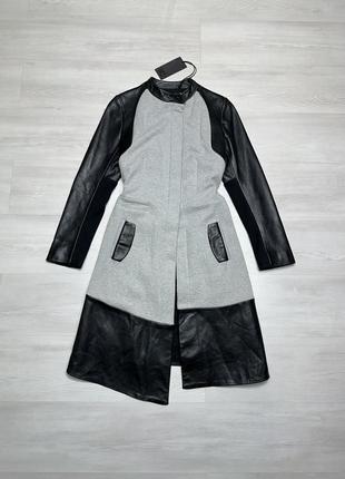 Luxury francis leon studios leather wool брендова преміальна річ куртка плащ тренд пальто типу millie mackintosh2 фото