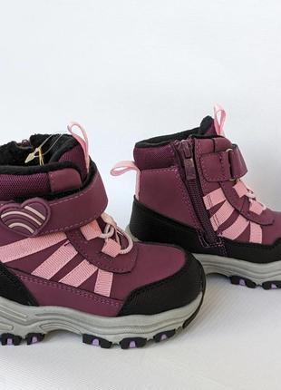 Зимние ботинки бордовые clibee для девочки,размер 21, 22