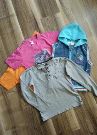 Вещи пакетом, 9-10 лет, футболка, жилетка, реглан, лонгслив, футболки.