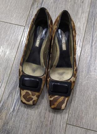Carlo pasolini, леопардовые туфли из натурального меха пони, 36