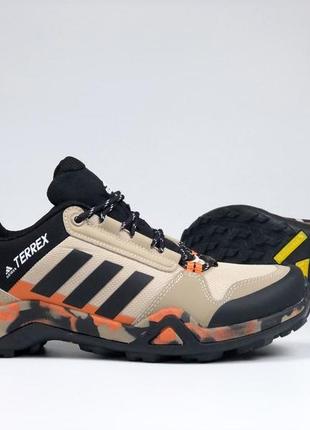 Р.41-46 кроссовки adidas terrex бежево/оранжевые термо2 фото