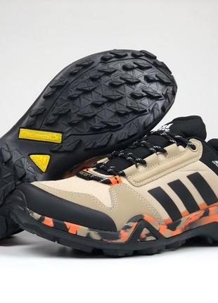 Р.41-46 кроссовки adidas terrex бежево/оранжевые термо6 фото