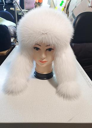 Шапка з натурального хутра песця