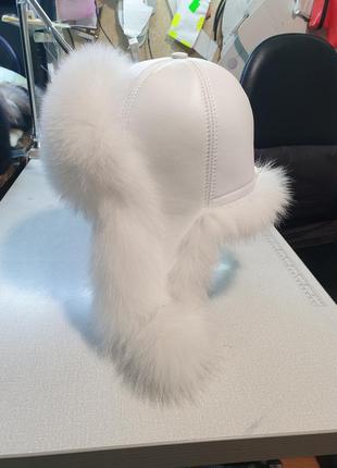 Шапка з натурального хутра песця