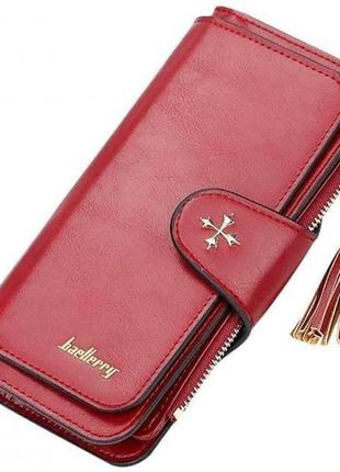 Клатч портмоне кошелек baellerry n2341, женский эксклюзивный кошелек, небольшой кошелек. цвет: красный1 фото