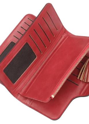 Клатч портмоне кошелек baellerry n2341, женский эксклюзивный кошелек, небольшой кошелек. цвет: красный3 фото