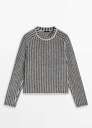 Massimo dutti вязаный свитер с зигзагообразными деталями3 фото