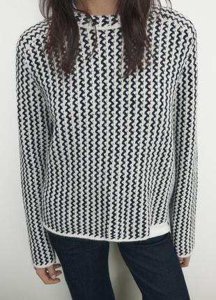 Massimo dutti вязаный свитер с зигзагообразными деталями2 фото